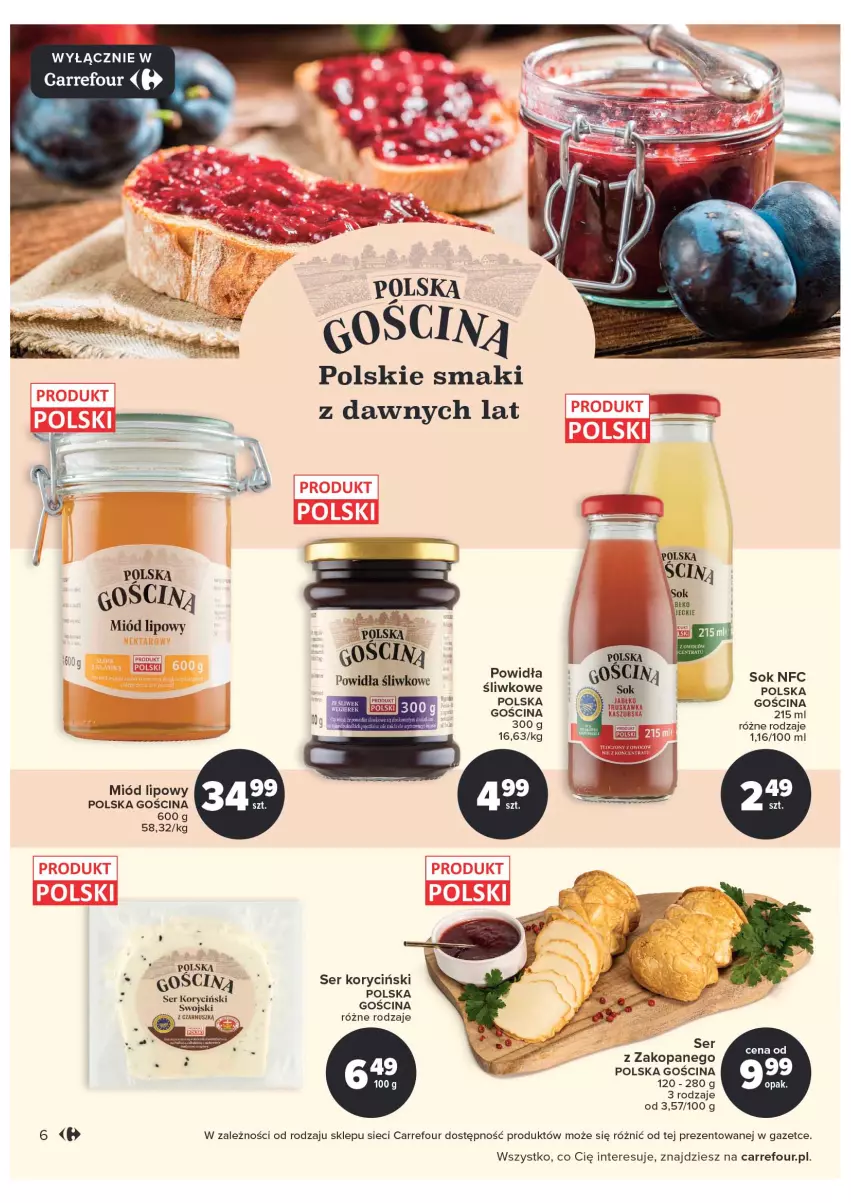 Gazetka promocyjna Carrefour - Gazetka Carrefour - ważna 10.01 do 21.01.2023 - strona 6 - produkty: Miód, Ser, Sok