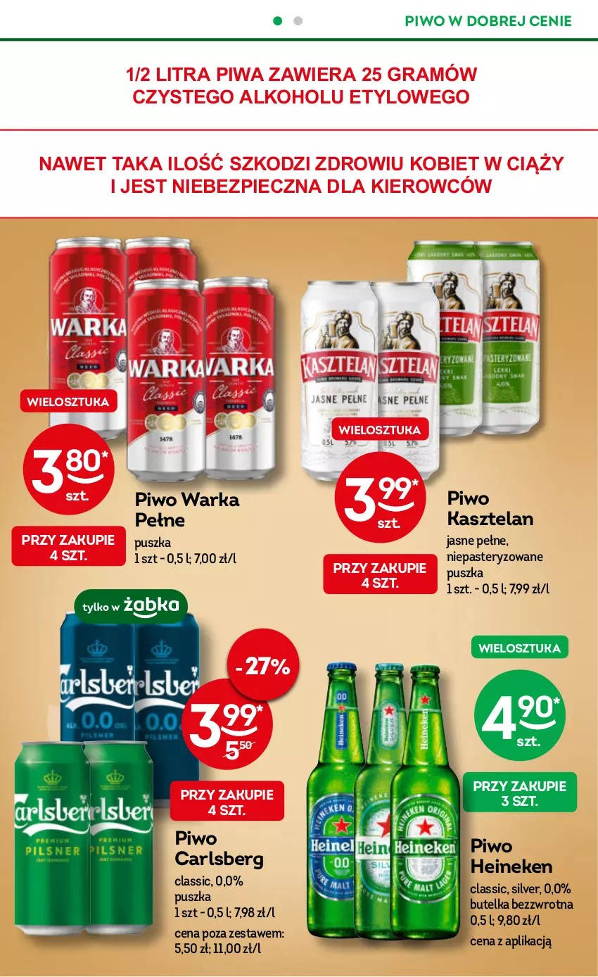 Gazetka promocyjna Żabka - ważna 08.11 do 21.11.2023 - strona 16 - produkty: Carlsberg, Gra, Heineken, Kasztelan, Piec, Piwa, Piwo, Warka