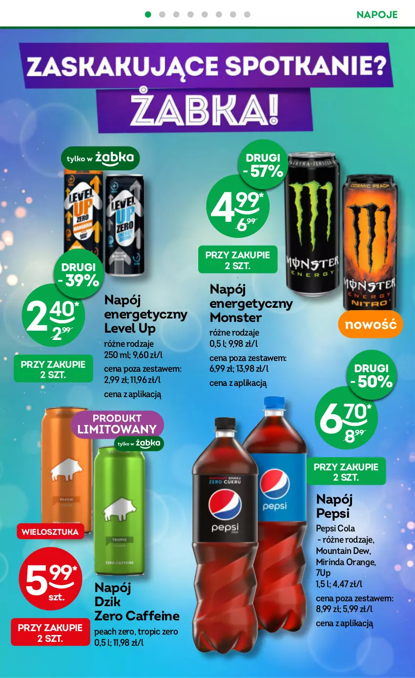 Gazetka promocyjna Żabka - ważna 08.11 do 21.11.2023 - strona 18 - produkty: 7up, Burger, Mirinda, Napój, Napój energetyczny, Napoje, Pepsi