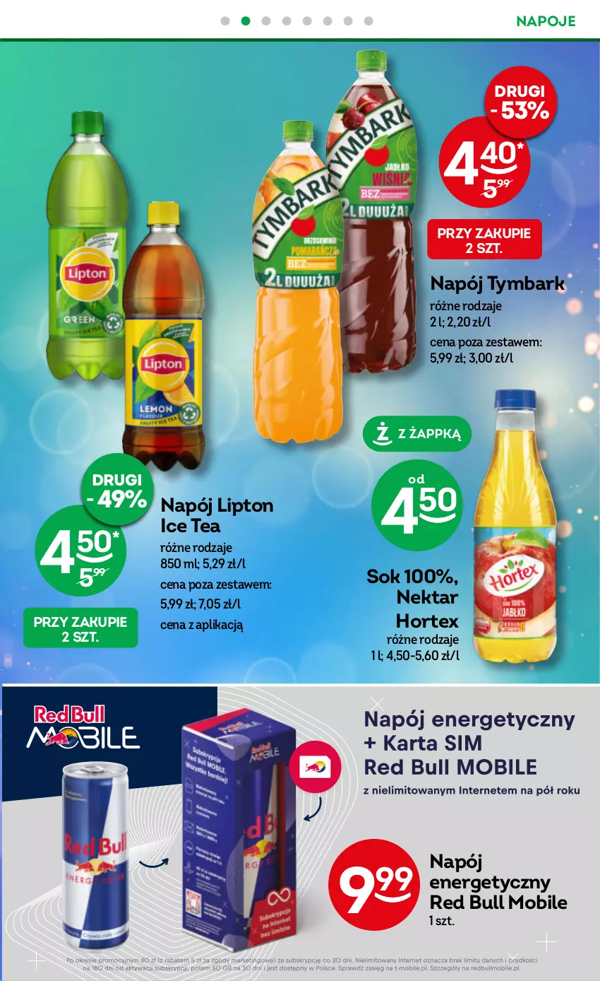 Gazetka promocyjna Żabka - ważna 08.11 do 21.11.2023 - strona 19 - produkty: Burger, Herbata, Hortex, Ice tea, Kawa, Lipton, Mobil, Napój, Napój energetyczny, Napoje, Nektar, Red Bull, Sok, Tymbark