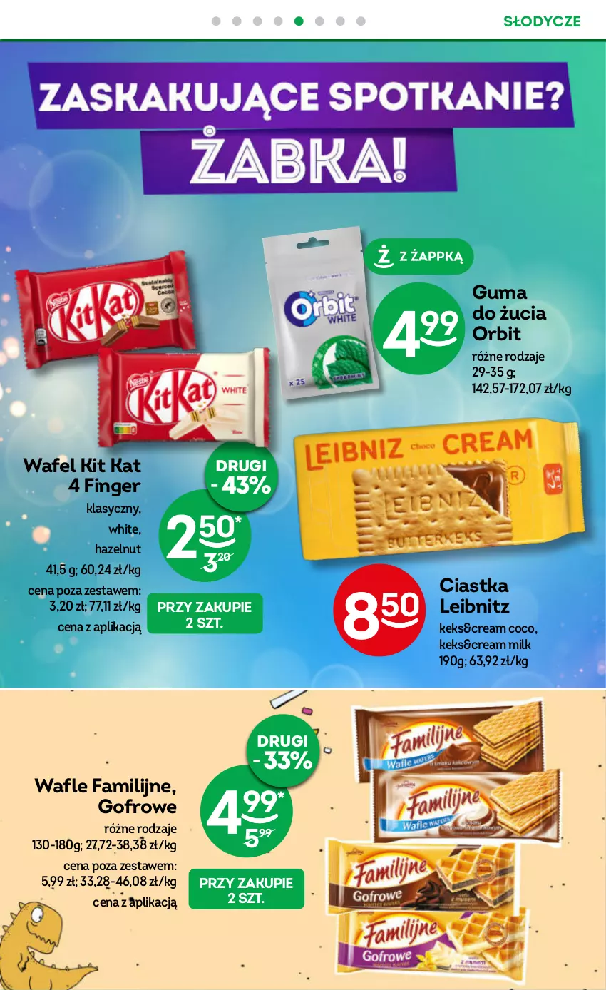 Gazetka promocyjna Żabka - ważna 08.11 do 21.11.2023 - strona 22 - produkty: Burger, Ciastka, Fa, Guma do żucia, Herbata, Kawa, Kit Kat, Orbit, Wafle