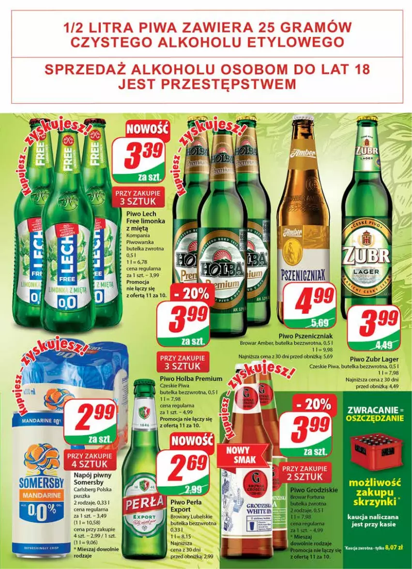 Gazetka promocyjna Dino - Gazetka 31 - ważna 01.08 do 08.08.2023 - strona 17 - produkty: Carlsberg, Limonka, Napój, Perła, Piwa, Piwo, Por, Somersby