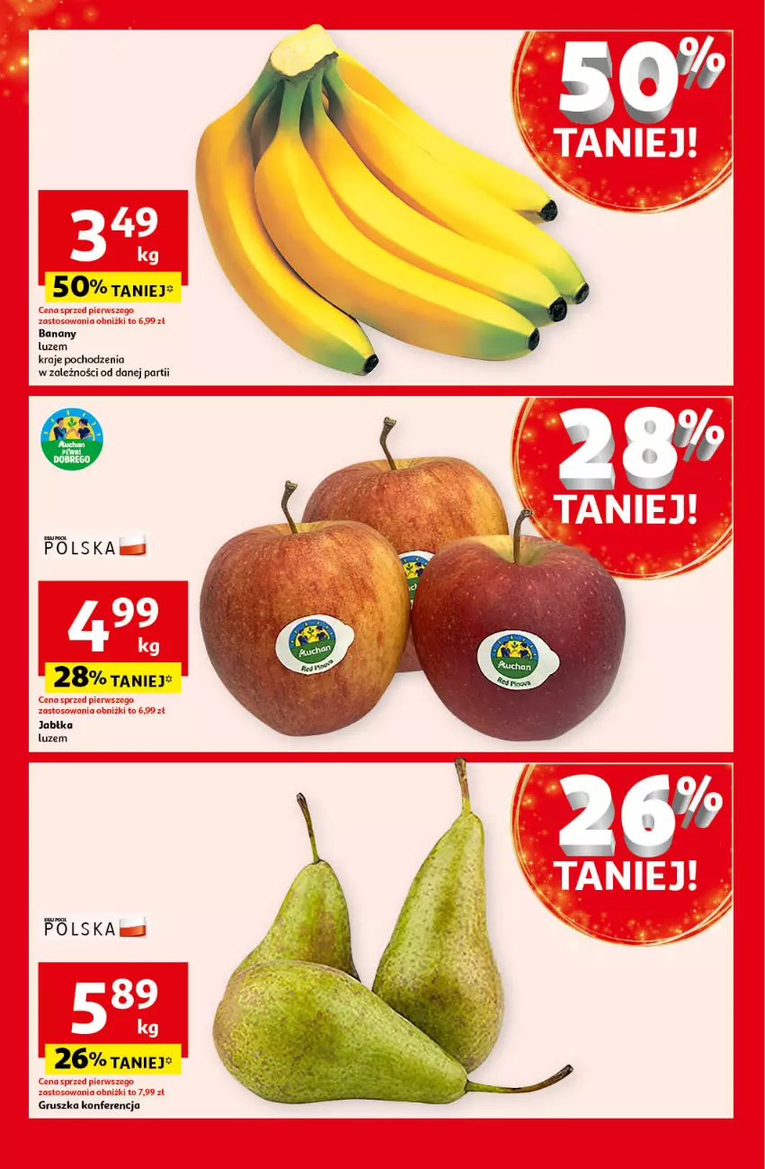 Gazetka promocyjna Auchan - Gazetka Pewność Niskich Cen Hipermarket Auchan - ważna 14.11 do 20.11.2024 - strona 11 - produkty: Banany, Jabłka