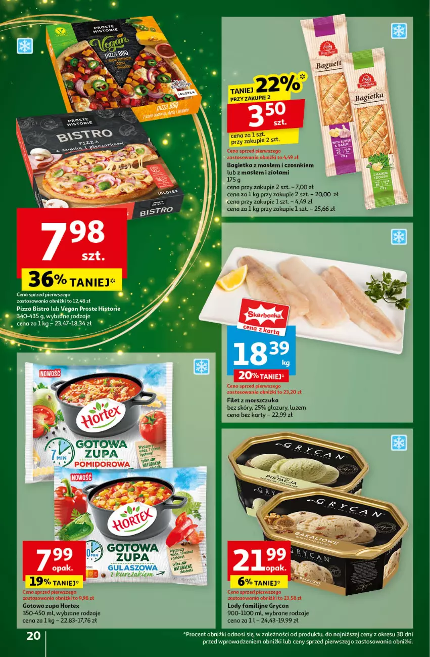 Gazetka promocyjna Auchan - Gazetka Pewność Niskich Cen Hipermarket Auchan - ważna 14.11 do 20.11.2024 - strona 22 - produkty: Bagietka, Fa, Filet z morszczuka, Gry, Hortex, Lazur, Lody, Pizza, Zupa