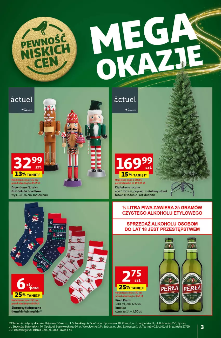 Gazetka promocyjna Auchan - Gazetka Pewność Niskich Cen Hipermarket Auchan - ważna 14.11 do 20.11.2024 - strona 3 - produkty: Acer, Cars, Choinka, Dziadek do orzechów, Inka, Karp, Perła, Piwo, Sos, Stojak