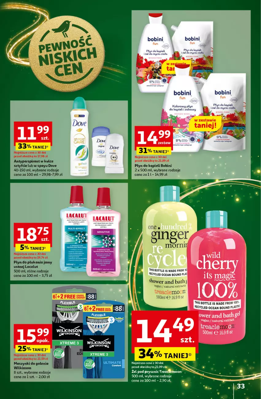 Gazetka promocyjna Auchan - Gazetka Pewność Niskich Cen Hipermarket Auchan - ważna 14.11 do 20.11.2024 - strona 35 - produkty: Antyperspirant, Dove, Lacalut, Płyn do kąpieli, Płyn do płukania, Płyn do płukania jamy ustnej