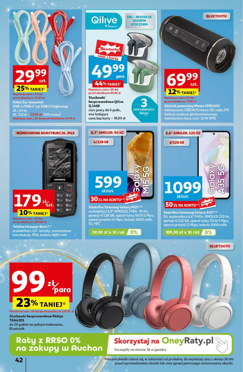 Gazetka promocyjna Auchan - Gazetka Pewność Niskich Cen Hipermarket Auchan - ważna 14.11 do 20.11.2024 - strona 48 - produkty: Amol, Philips, Słuchawki, Słuchawki bezprzewodowe