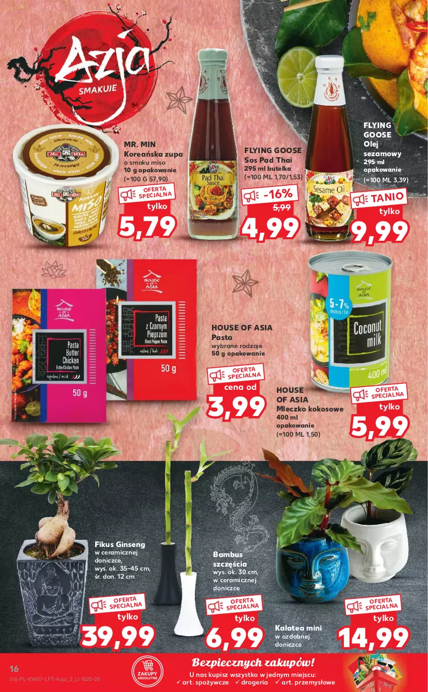 Gazetka promocyjna Kaufland - OFERTA TYGODNIA - ważna 18.02 do 24.02.2021 - strona 16 - produkty: Gin, House of Asia, Kokos, Mleczko, Olej, Olej sezamowy, Piec, Sezam, Sos, Zupa