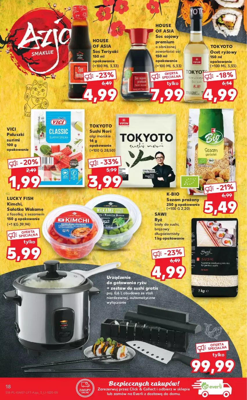 Gazetka promocyjna Kaufland - OFERTA TYGODNIA - ważna 18.02 do 24.02.2021 - strona 18 - produkty: Fa, Gra, House of Asia, LG, Ocet, Ocet ryżowy, Piec, Ryż, Sałat, Sałatka, Sezam, Sos, Sos sojowy, Surimi, Sushi, Zestaw do sushi