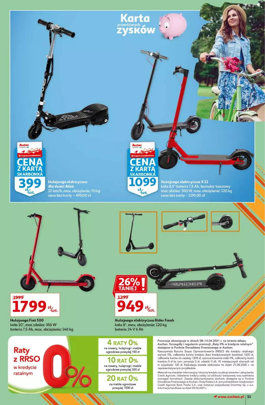 Gazetka promocyjna Auchan - Królestwo majsterkowicza Hipermarkety - ważna 08.04 do 14.04.2021 - strona 11 - produkty: Bateria, Dzieci, Hulajnoga, Hulajnoga elektryczna, Mule