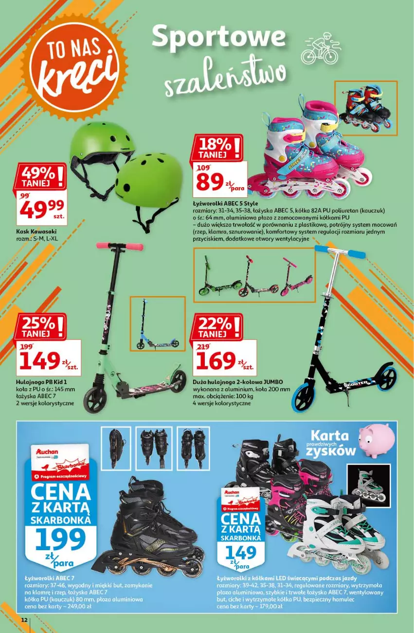 Gazetka promocyjna Auchan - Królestwo majsterkowicza Hipermarkety - ważna 08.04 do 14.04.2021 - strona 12 - produkty: Hulajnoga, Mule, Piec, Por, Rolki