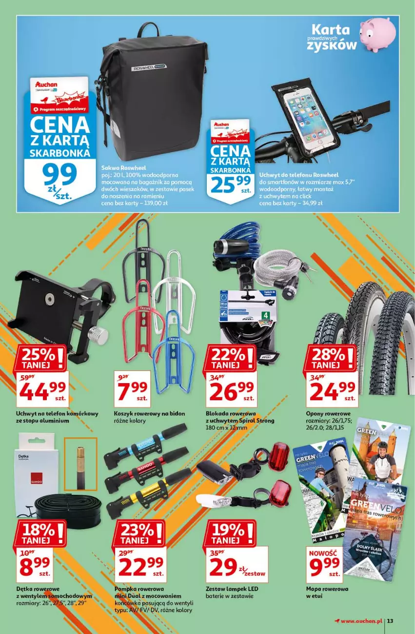 Gazetka promocyjna Auchan - Królestwo majsterkowicza Hipermarkety - ważna 08.04 do 14.04.2021 - strona 13 - produkty: Kosz, Opony, Rower, Telefon, Top