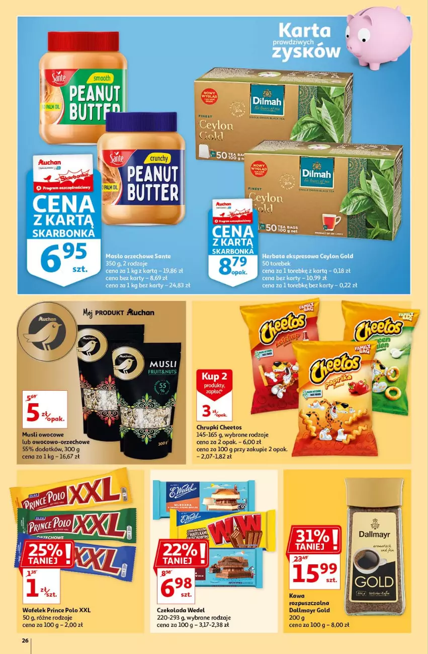 Gazetka promocyjna Auchan - Królestwo majsterkowicza Hipermarkety - ważna 08.04 do 14.04.2021 - strona 26 - produkty: Cheetos, Chrupki, Czekolada, Dallmayr, Kawa, Kawa rozpuszczalna, Mus, Prince Polo, Wafelek