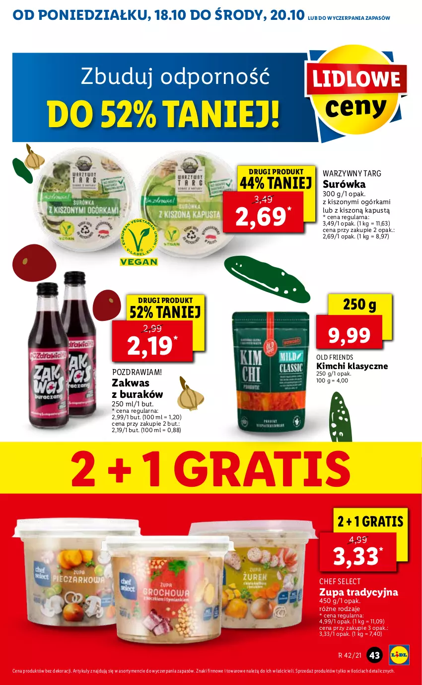 Gazetka promocyjna Lidl - ważna 18.10 do 21.10.2021 - strona 43 - produkty: Gra, Kapustą, Por, Surówka, Zupa