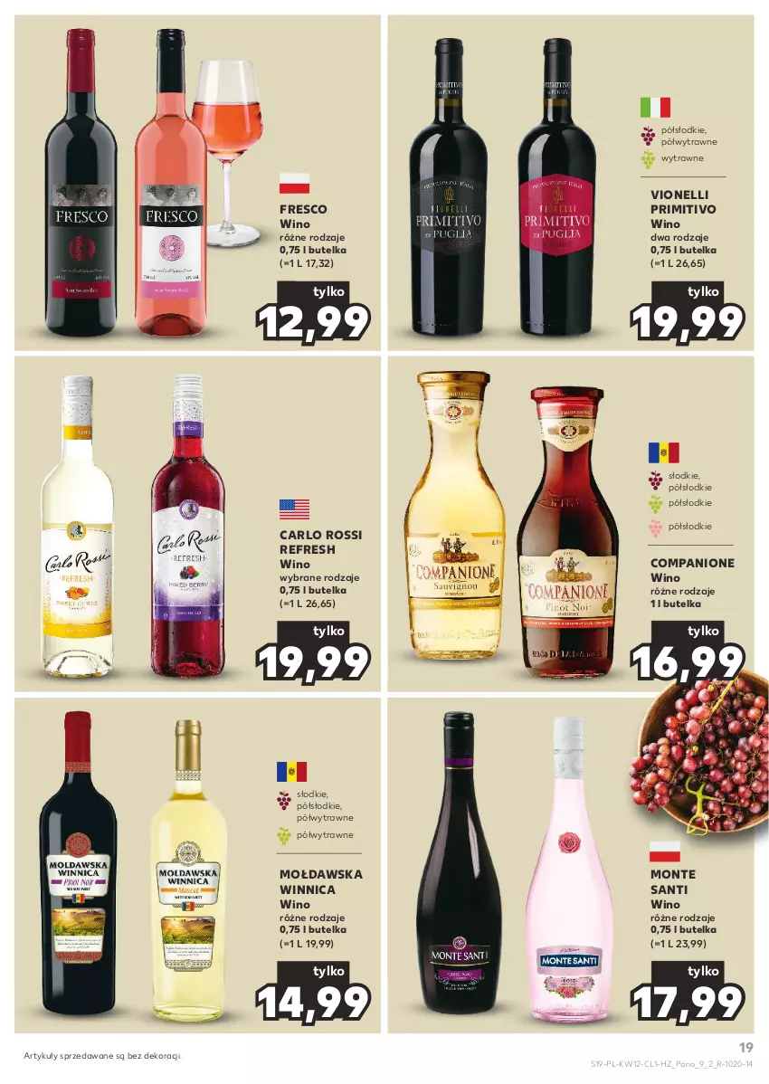 Gazetka promocyjna Kaufland - Barek Kauflandu - ważna 21.03 do 03.04.2024 - strona 19 - produkty: AniOne, Carlo Rossi, Fresco, Monte, Monte Santi, Wino