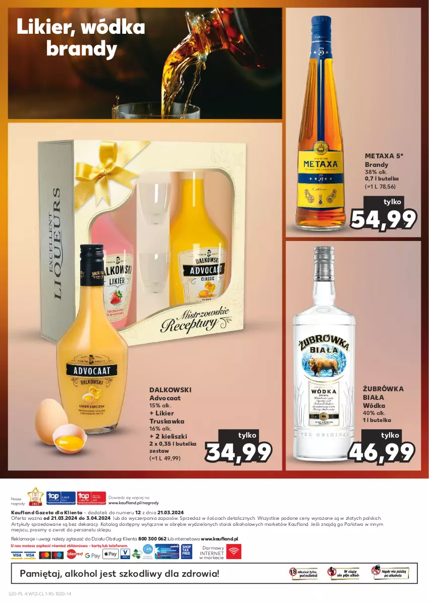 Gazetka promocyjna Kaufland - Barek Kauflandu - ważna 21.03 do 03.04.2024 - strona 20 - produkty: Advocaat, Brandy, Likier, Metaxa, Mięta, Wagi, Wódka