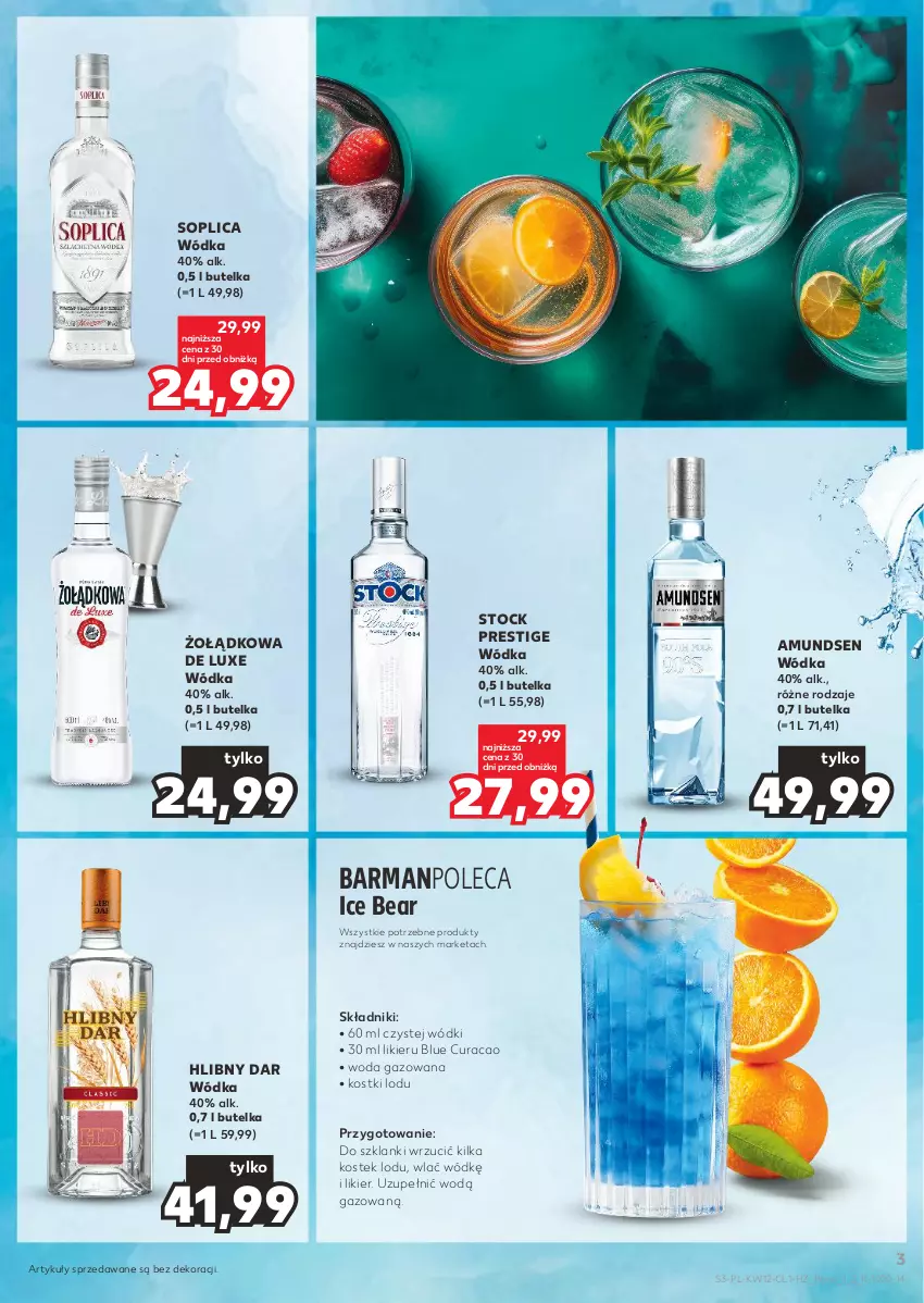 Gazetka promocyjna Kaufland - Barek Kauflandu - ważna 21.03 do 03.04.2024 - strona 3 - produkty: Amundsen, Lanki, Likier, Soplica, Stek, Stock, Woda, Woda gazowana, Wódka