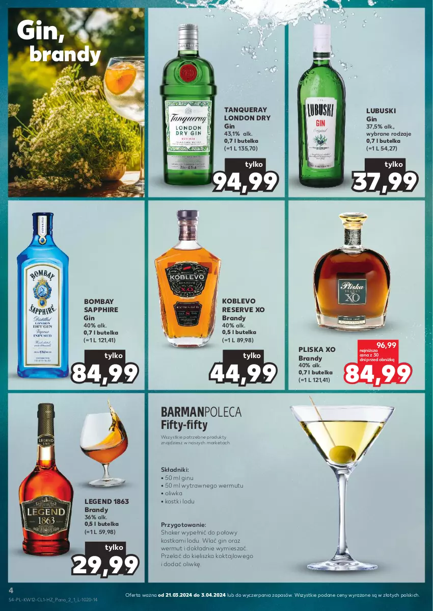 Gazetka promocyjna Kaufland - Barek Kauflandu - ważna 21.03 do 03.04.2024 - strona 4 - produkty: Brandy, Gin, Pliska, Ser