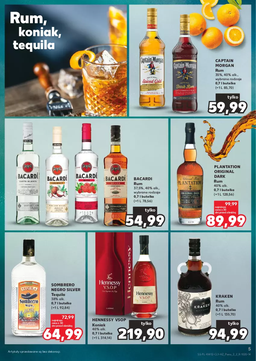 Gazetka promocyjna Kaufland - Barek Kauflandu - ważna 21.03 do 03.04.2024 - strona 5 - produkty: Bacardi, Captain Morgan, Gin, Plantation, Rum, Tequila