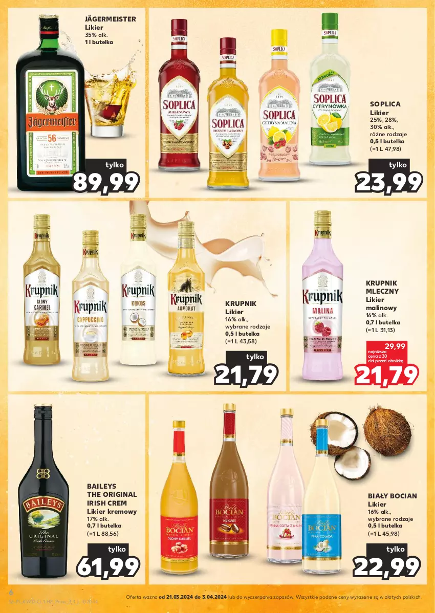 Gazetka promocyjna Kaufland - Barek Kauflandu - ważna 21.03 do 03.04.2024 - strona 6 - produkty: Biały Bocian, Gin, Krupnik, Likier, Soplica