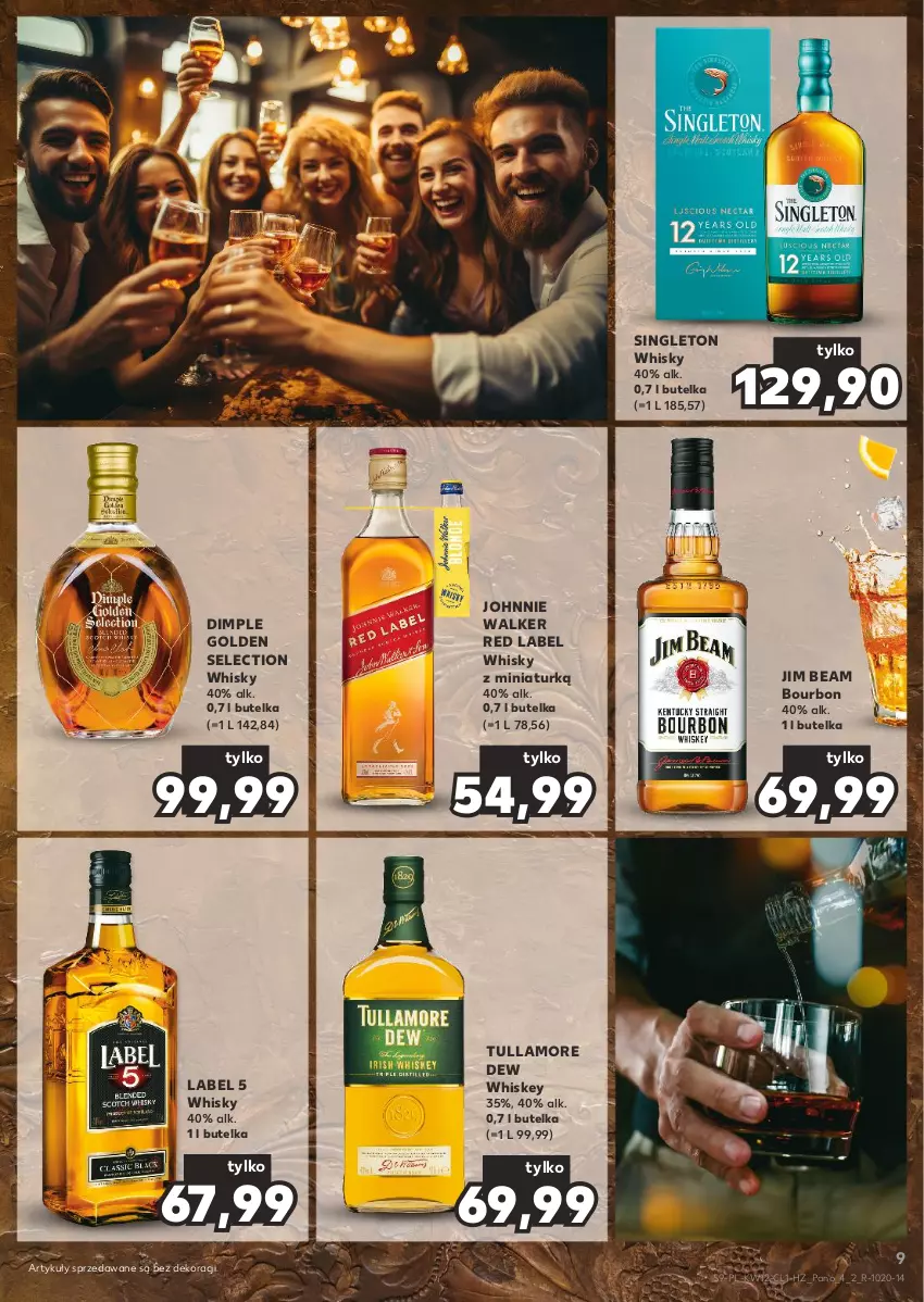 Gazetka promocyjna Kaufland - Barek Kauflandu - ważna 21.03 do 03.04.2024 - strona 9 - produkty: Bourbon, Dimple Golden Selection, Jim Beam, Johnnie Walker, Tullamore Dew, Whiskey, Whisky