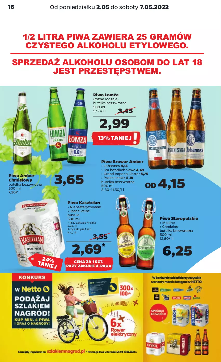 Gazetka promocyjna Netto - Gazetka spożywcza - ważna 02.05 do 07.05.2022 - strona 16 - produkty: Gra, Kasztelan, Piwa, Piwo, Por