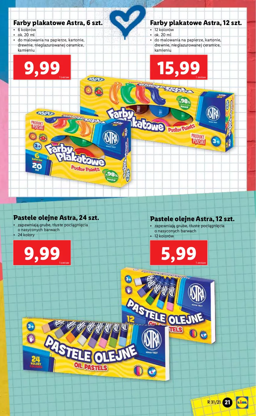 Gazetka promocyjna Lidl - KATALOG SKLEPÓW STACJONARNYCH - ważna 26.07 do 07.08.2021 - strona 21 - produkty: Fa, Lazur, O nas, Olej, Papier, Pastele olejne, Pociąg