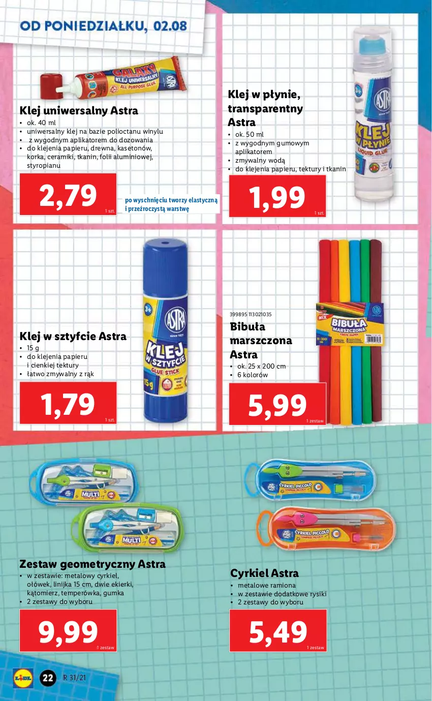 Gazetka promocyjna Lidl - KATALOG SKLEPÓW STACJONARNYCH - ważna 26.07 do 07.08.2021 - strona 22 - produkty: Klej, Mars, Orka, Papier, Tran