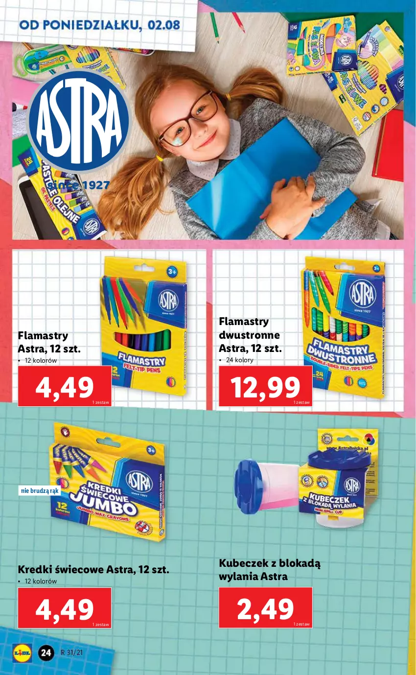 Gazetka promocyjna Lidl - KATALOG SKLEPÓW STACJONARNYCH - ważna 26.07 do 07.08.2021 - strona 24 - produkty: Flamastry