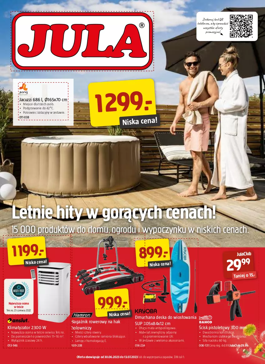 Gazetka promocyjna Jula - Gazetka - ważna 30.06 do 13.07.2023 - strona 1 - produkty: Pistolet, Pokrowiec, Por, Rower, Ser, Telefon