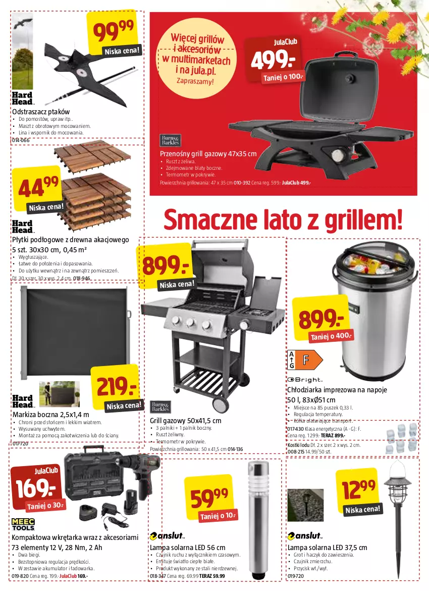 Gazetka promocyjna Jula - Gazetka - ważna 30.06 do 13.07.2023 - strona 5 - produkty: Akumulator, Chłodziarka, Grill, Grill gazowy, Haczyk, Lampa, Markiza, Napoje, Por, Sport, Tarka, Tera, Termometr, Top, Tran, Warka, Wkręt, Wkrętarka