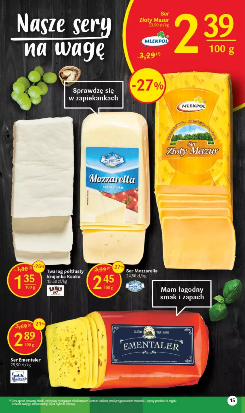 Gazetka promocyjna Delikatesy Centrum - Gazetka DC30 - ważna 03.08 do 09.08.2023 - strona 15 - produkty: Ementaler, Gra, Mozzarella, Ser, Twaróg, Twaróg półtłusty, Zapiekanka