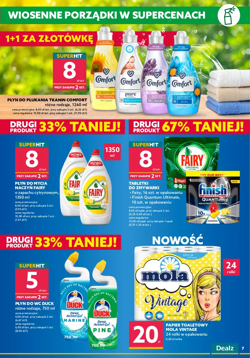 Gazetka promocyjna Dealz - NOWA GAZETKADeal na grill! - ważna 20.04 do 03.05.2022 - strona 7 - produkty: Chusteczki, Do mycia naczyń, Duck, Fa, Fairy, Finish, Gra, Mola, Mydło, Mydło w płynie, Nivea, Palmolive, Papier, Papier toaletowy, Pasta do zębów, Płyn do mycia, Płyn do mycia naczyń, Płyn do płukania, Płyn do wc, Por, Rolki, Szampon, Szczoteczka, Szczoteczka do zębów, Tablet, Tabletki do zmywarki, Zmywarki