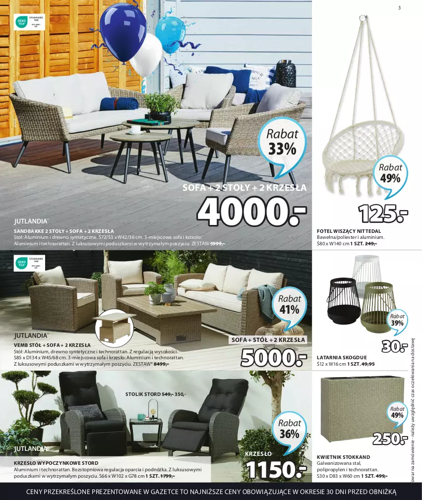 Gazetka promocyjna Jysk - Oferta tygodnia - ważna 12.04 do 16.05.2023 - strona 4 - produkty: Fa, Fotel, Krzesło, Kwietnik, Latarnia, Poduszka, Sofa, Sok, Stół, Stolik, Top, Wełna