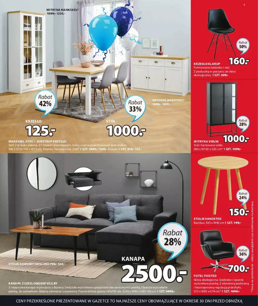 Gazetka promocyjna Jysk - Oferta tygodnia - ważna 12.04 do 16.05.2023 - strona 6 - produkty: Fotel, Kanapa, Kredens, Krzesło, Rum, Siedzisko, Stół, Stolik, Stolik kawowy, Szezlong, Top, Witryna