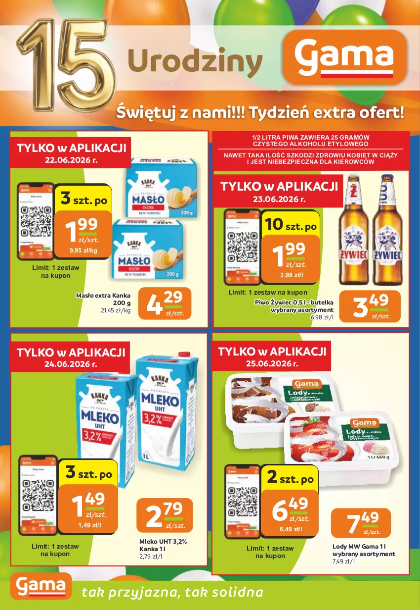 Gazetka promocyjna Gama - Gazetka Gama - ważna 18.06 do 30.06.2026 - strona 8 - produkty: Gra, Lody, Masło, Mleko, Piec, Piwa, Piwo