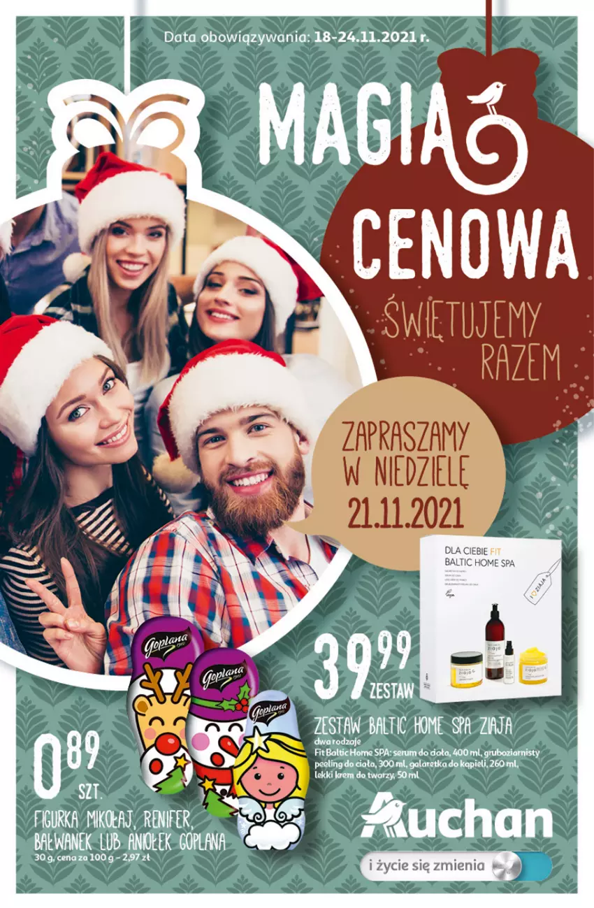 Gazetka promocyjna Auchan - Magia cenowa Hipermarkety - ważna 18.11 do 24.11.2021 - strona 1 - produkty: Gala, Galaretka, Krem do twarzy, Peeling, Rum, Ser, Serum