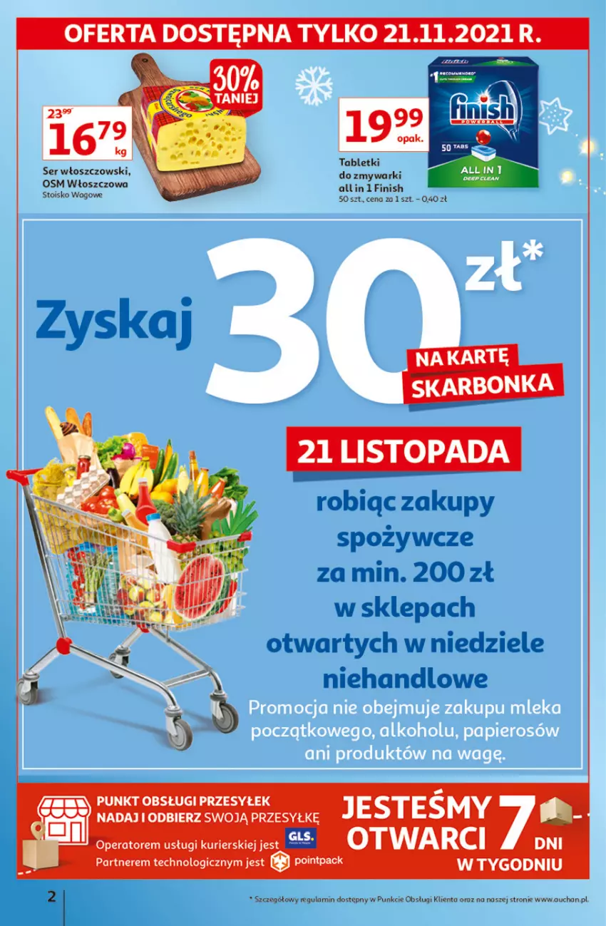 Gazetka promocyjna Auchan - Magia cenowa Hipermarkety - ważna 18.11 do 24.11.2021 - strona 2 - produkty: Finish, Ser, Tablet, Włoszczowski, Zmywarki