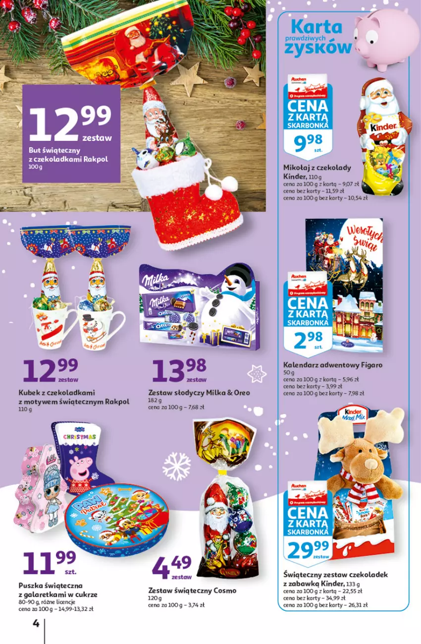 Gazetka promocyjna Auchan - Magia cenowa Hipermarkety - ważna 18.11 do 24.11.2021 - strona 4 - produkty: Gala, Galaretka, Kalendarz, Kalendarz adwentowy, Kinder, Koc, Kubek, Milka, Oreo