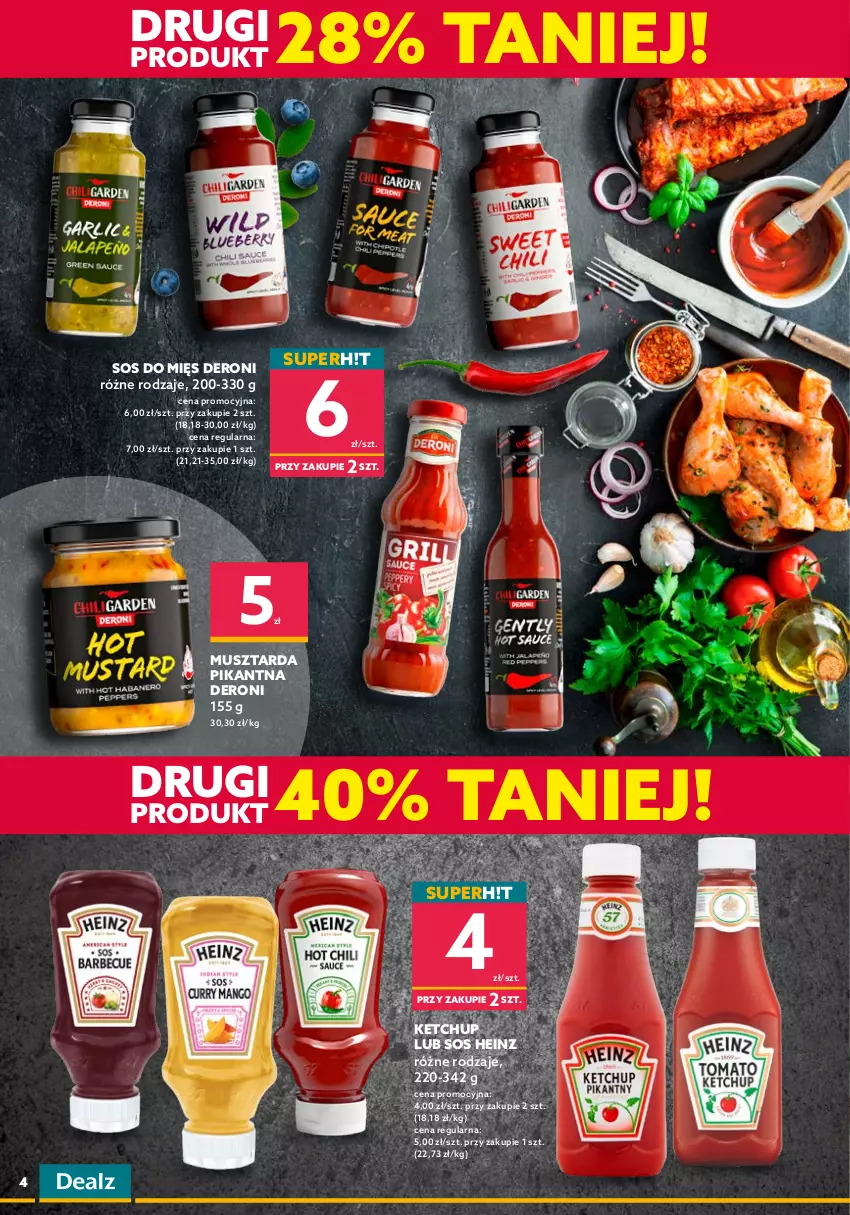 Gazetka promocyjna Dealz - NOWA GAZETKAWielkie Marki Mini Ceny - ważna 06.07 do 12.07.2022 - strona 4 - produkty: Fa, Gnocchi, Heinz, Isana, Ketchup, Makaron, Mus, Musztarda, Oliwki, Penne, Sos, Sos do makaronu, Spaghetti