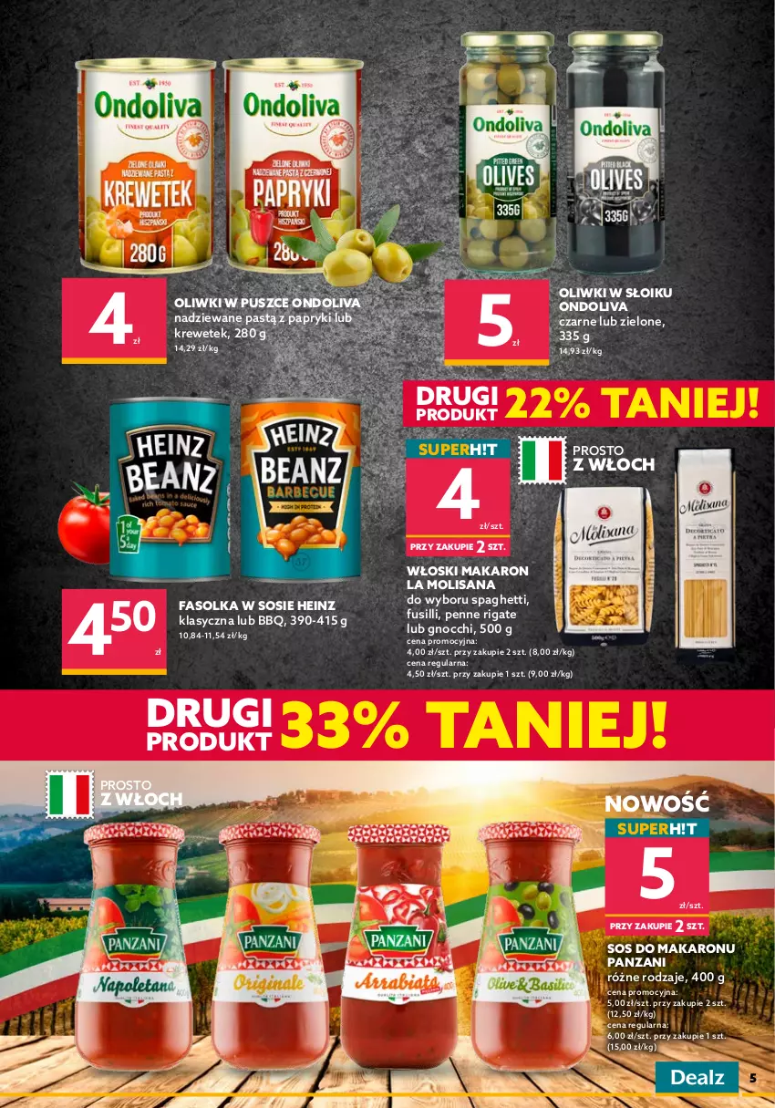 Gazetka promocyjna Dealz - NOWA GAZETKAWielkie Marki Mini Ceny - ważna 06.07 do 12.07.2022 - strona 5 - produkty: Fa, Gnocchi, Heinz, Isana, Ketchup, Makaron, Mus, Musztarda, Oliwki, Penne, Sos, Sos do makaronu, Spaghetti