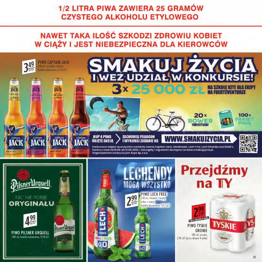 Gazetka promocyjna Stokrotka - Katalog Szkoła - ważna 11.08 do 31.08.2022 - strona 23 - produkty: Arbuz, Captain Jack, Limonka, Pilsner Urquell, Piwo, Tyskie