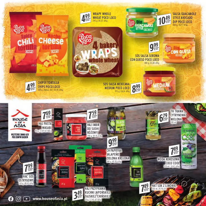 Gazetka promocyjna Stokrotka - Katalog Szkoła - ważna 11.08 do 31.08.2022 - strona 36 - produkty: Amol, Avocado, Chipsy, Imbir, Kokos, Papryka, Papryka jalapeño, Pasta wasabi, Poco Loco, Salsa, Ser, Sok, Sos, Sos ostrygowy, Sushi, Tortilla, Tortilla Chips, Wasa, Woda