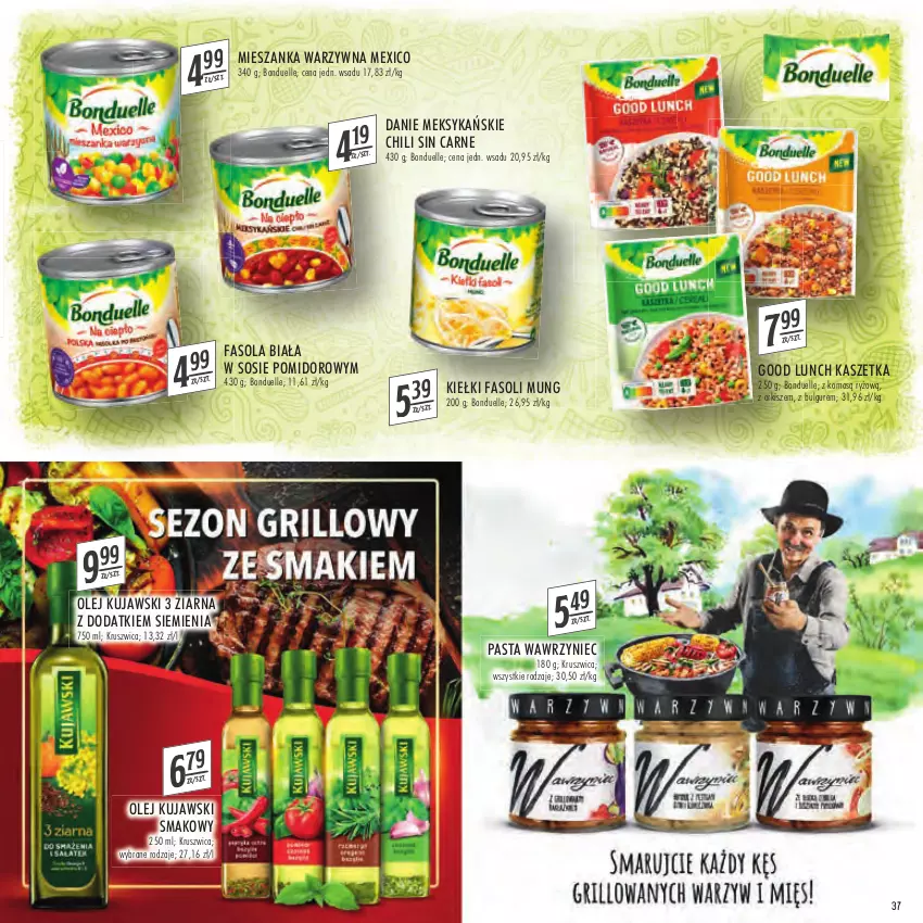 Gazetka promocyjna Stokrotka - Katalog Szkoła - ważna 11.08 do 31.08.2022 - strona 37 - produkty: Bonduelle, Bulgur, Fa, Fasola, Fasoli mung, Kaszetka, Kiełki, Kujawski, LG, Mieszanka warzyw, Olej, Ryż, Sos