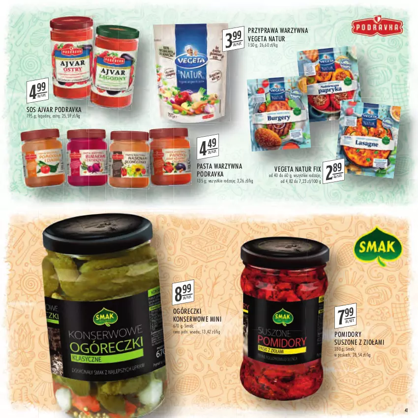 Gazetka promocyjna Stokrotka - Katalog Szkoła - ważna 11.08 do 31.08.2022 - strona 41 - produkty: Pasta warzywna, Podravka, Pomidory, Ser, Sos, Vegeta, Vegeta Natur