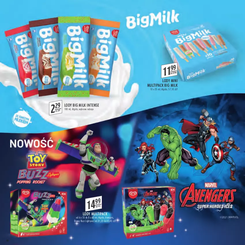 Gazetka promocyjna Stokrotka - Katalog Szkoła - ważna 11.08 do 31.08.2022 - strona 48 - produkty: Algida, Avengers, Big Milk, Disney, LG, Lody