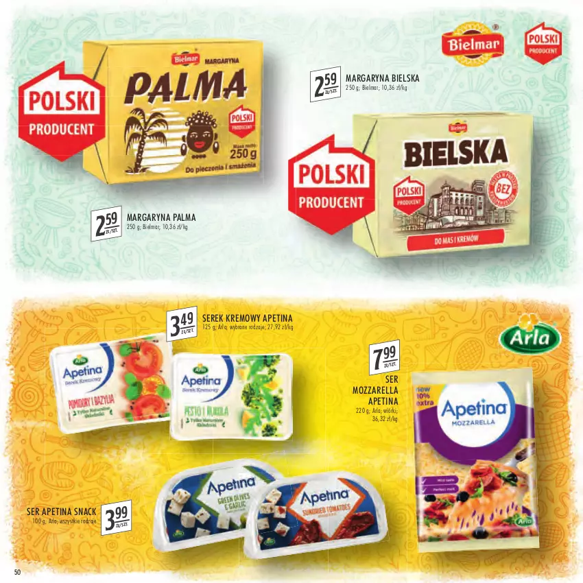 Gazetka promocyjna Stokrotka - Katalog Szkoła - ważna 11.08 do 31.08.2022 - strona 50 - produkty: Bielska, Margaryna, Mozzarella, Palma, Ser, Serek