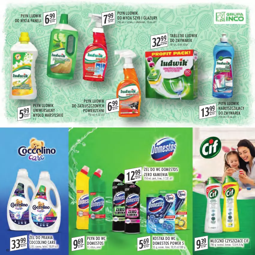 Gazetka promocyjna Stokrotka - Katalog Szkoła - ważna 11.08 do 31.08.2022 - strona 62 - produkty: Alkohole, Cif, Coccolino, Domestos, Kostka do wc, Lazur, Ludwik, Mars, Mleczko, Mydło, Płyn do wc, Tablet