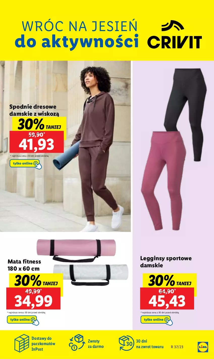 Gazetka promocyjna Lidl - GAZETKA - ważna 11.09 do 16.09.2023 - strona 50 - produkty: Dres, Gin, Legginsy, Por, Spodnie, Spodnie dresowe, Sport