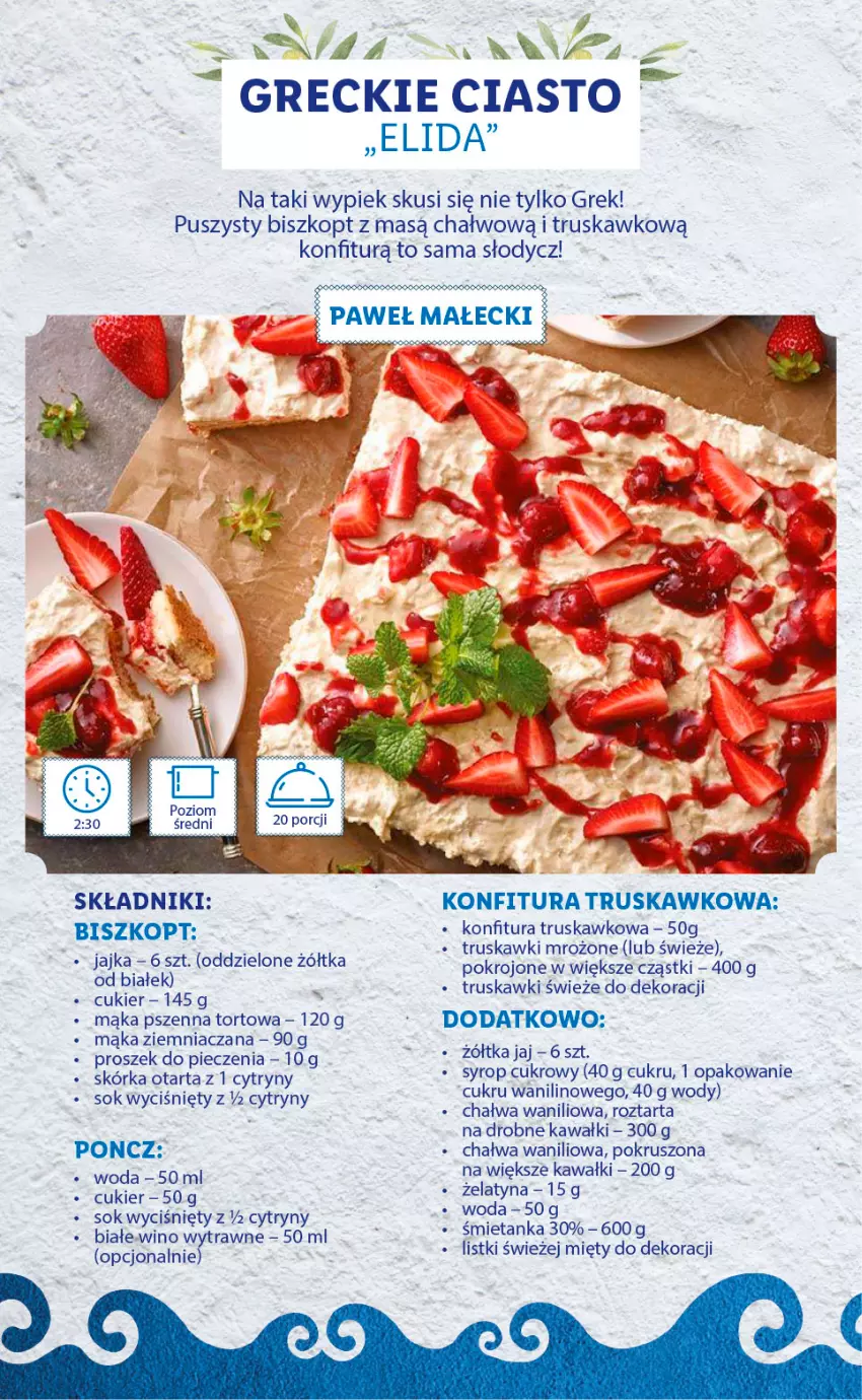 Gazetka promocyjna Lidl - FESTIWAL GRECKICH SMAKÓW - ważna 31.05 do 04.06.2021 - strona 20 - produkty: Chałwa, Cukier, Cytryny, Kawa, Konfitura, Mąka, Mąka pszenna, Piec, Sok, Syrop, Tarta, Truskawki, Wino, Woda